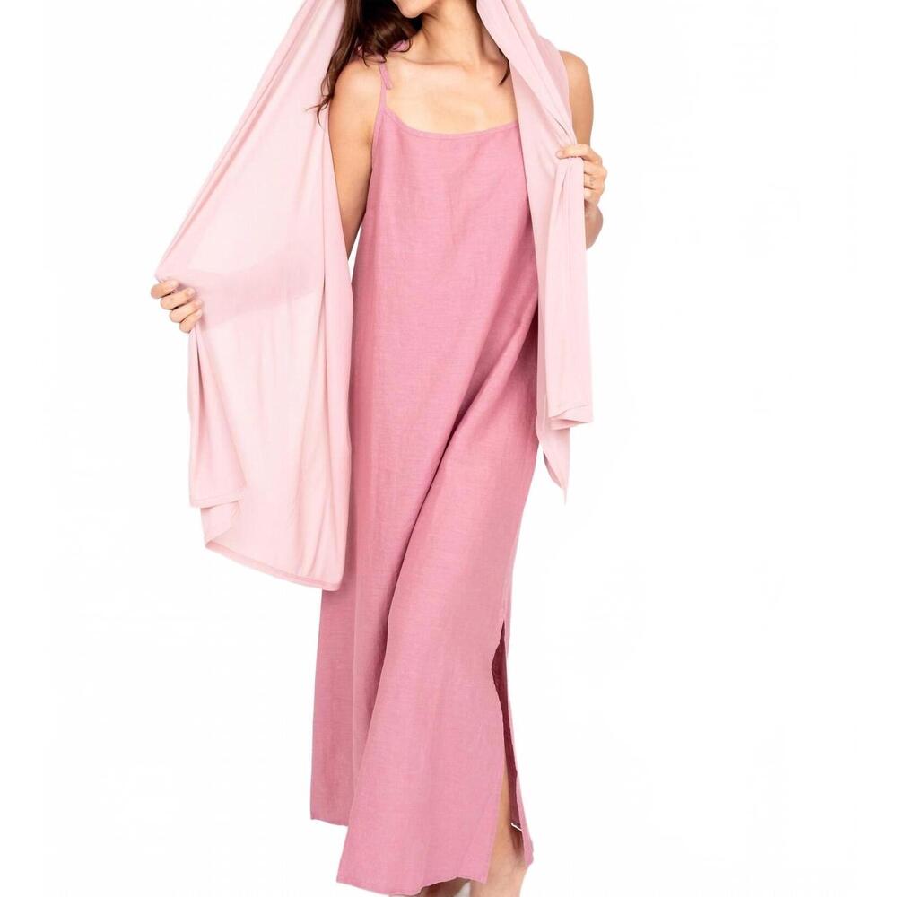NEW LINE IN THE SAND pacific linen maxi dress in mauve